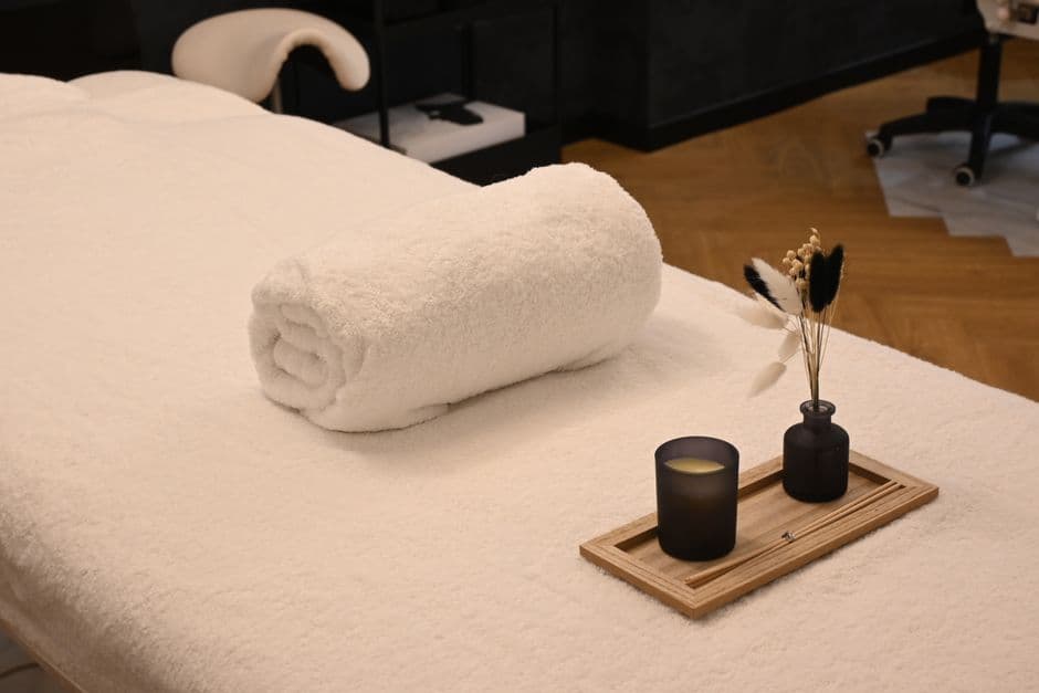 Calm, considered clinic treatment setup