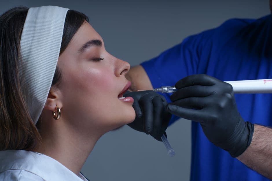 Aesthetic skin treatment in a clinic